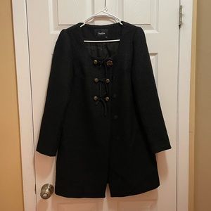 Woman’s Black Tweed A Line Coat